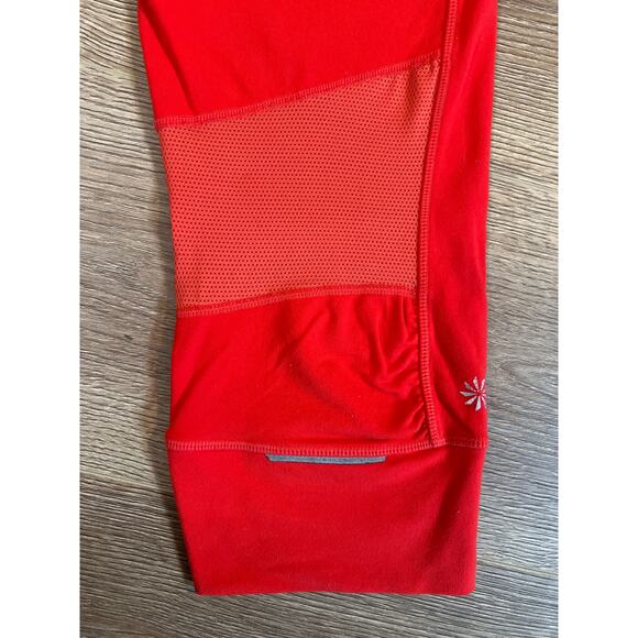 Athleta Relay Capri Leggings Size Medium Red Orange - Picture 4 of 8